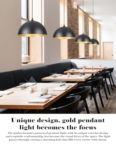 16 inch Black and Gold Pendant Light 2 Pack (2 Count)