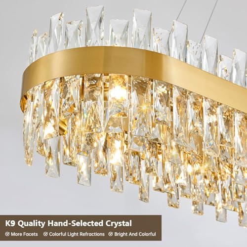 Modern Brass Gold Crystal Chandelier
