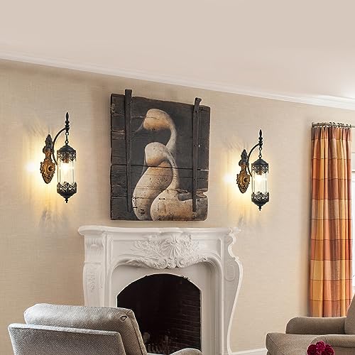 Antique Gothic Glass Wall Sconce for Bedroom