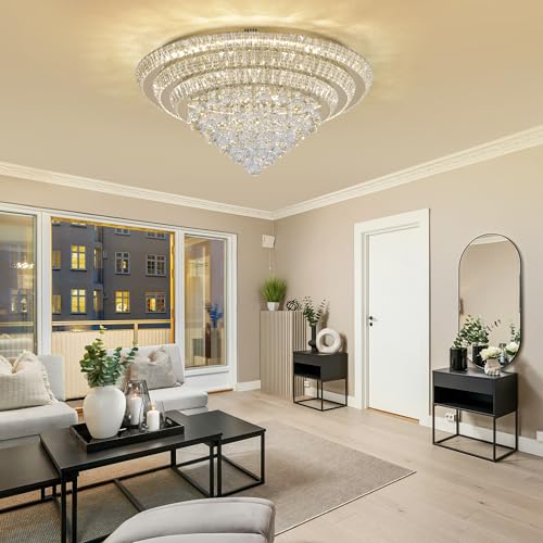 30" Gold Crystal Chandeliers