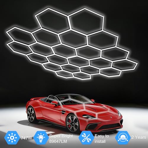 22 Grid Hexagon LED Garage Lights (83 Count)