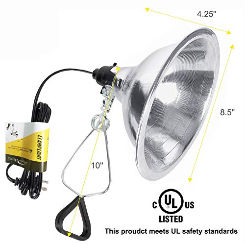 Clamp Lamp Light with 8.5 Inch Aluminum Reflector up to 150 Watt E26 Socket (6 Count)