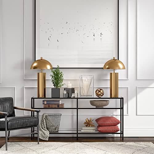 York 27" Tall Table Lamp with Metal Shade in Brass