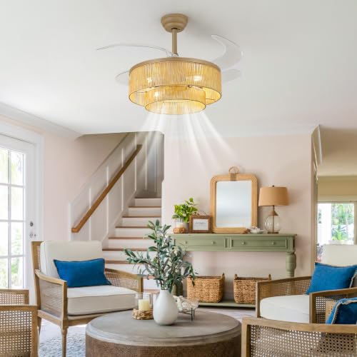Retractable Ceiling Fans with Lights (36 inch)