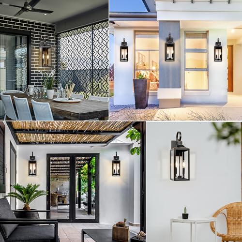 19" Large Outdoor Wall Lights Modern Front Porch Lantern Wall Mount 2