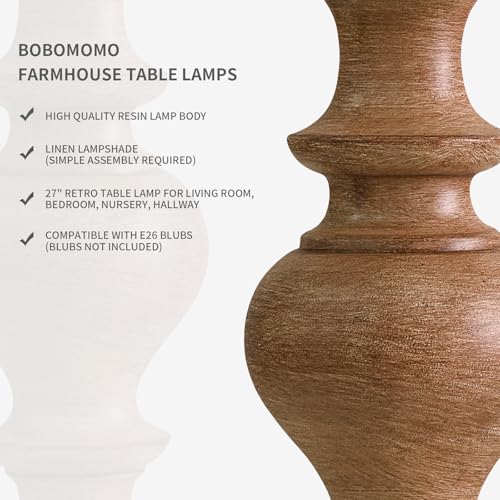 27" Light Brown Table Lamps Set of 2