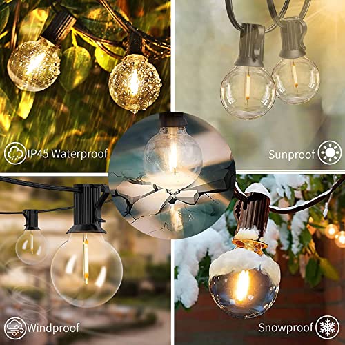 200 FT Outdoor String Lights for Outside Patio 104 Bulbs Waterproof (200 Foot)