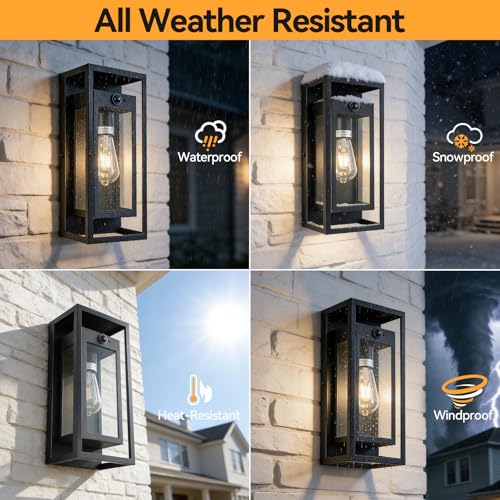 14" Motion Sensor Outdoor Wall Lights Fixture (2 Count)
