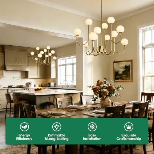 31.5″ Gold Sputnik Chandeliers for Dining Room Light Fixture