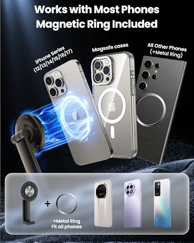 Magnetic Ring Light Overhead Camera Phone Mount for Desk