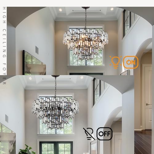 Modern Crystal Chandelier Lighting Foyer Living Room
