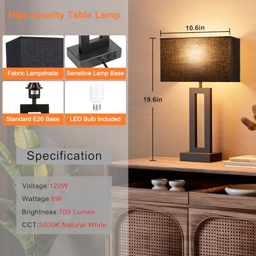Nightstand Table Lamps for Bedrooms Set of 2 (2 Count)