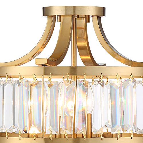 Prava 16 1 2" Wide Brass and Crystal Semi