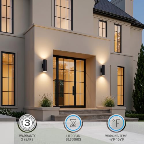 2 Pack 22 Inch 5CCT LED Cylinder Up Down Wall Light Outdoor (2 Count)