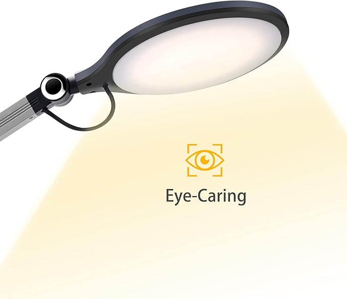 Desk Lamp,Led Architect Desk Lamp,Desk Lamps for Home Office,Table lamp with Wireless Charger & Adjustable Swing Arm,Touch Control, 3 Lighting Mode,5 Brightness,Eye-Caring Office Lamp - Aura Lighting