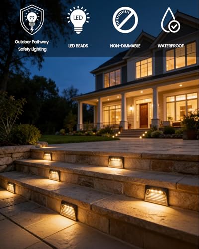 6 Pack Outdoor Step Lights (6 Count)