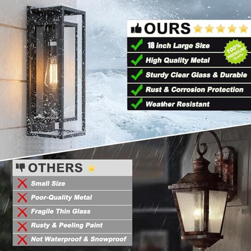 4 Pack 18inch Outdoor Wall Light Fixtures (4 Count)