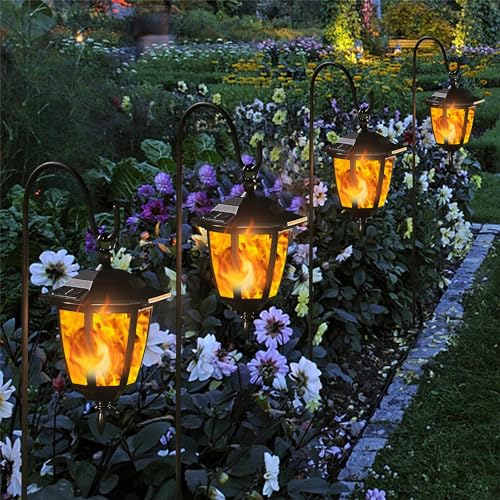4 Pack Solar Flame Hanging Lights Outdoor (4 Count)
