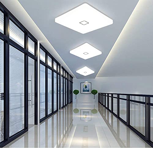 5000K LED Ceiling Light Flush Mount 24W 12.6in Square LED Ceiling Lamp for Kitchen Bathroom Hallway with 240Pcs LeD Chips Without Flicker