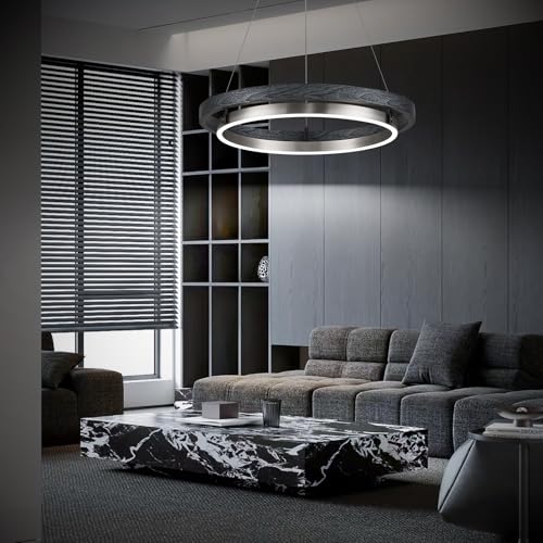 LED Ring Chandelier Dimmable Black Brushed Nickel Chandeliers