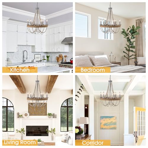 White Beaded Chandelier Bohemian Style