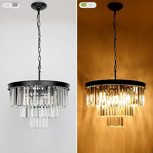 Black Crystal Chandeliers for Dining Room