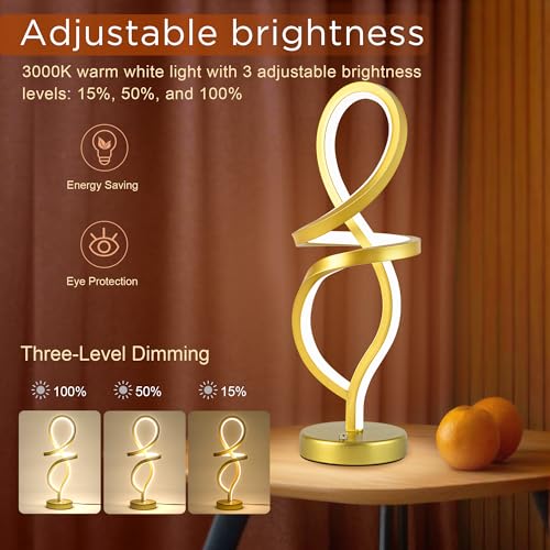 RGB Modern Small Table Lamp with LED Spiral Design