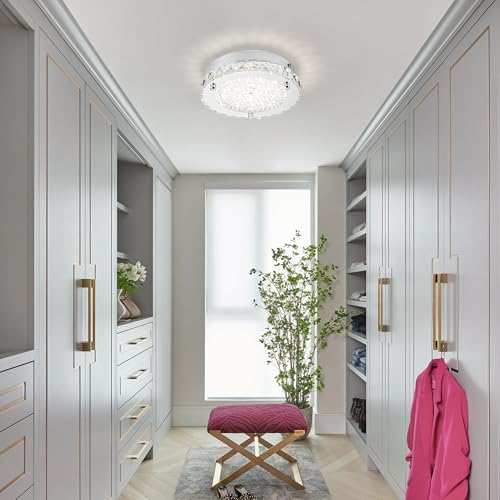 Flush Mount Crystal Ceiling Light Modern LED Hallway Light Fixtures