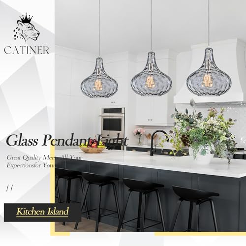 11" Smoked Hammered Glass Pendant Light