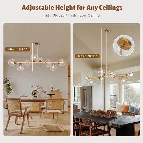50" Open Globe Clear Glass Chandelier