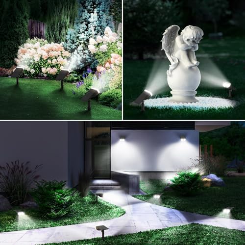 Solar Lights Outdoor Waterproof Landscape Spotlight Daylight 2 Pack (2 Count)