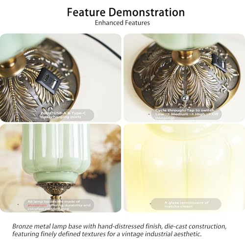 Milk Glass Touch Table Lamp