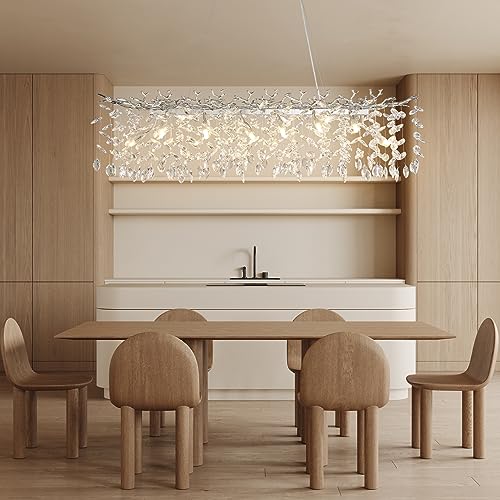 47" Silver Crystal Chandelier
