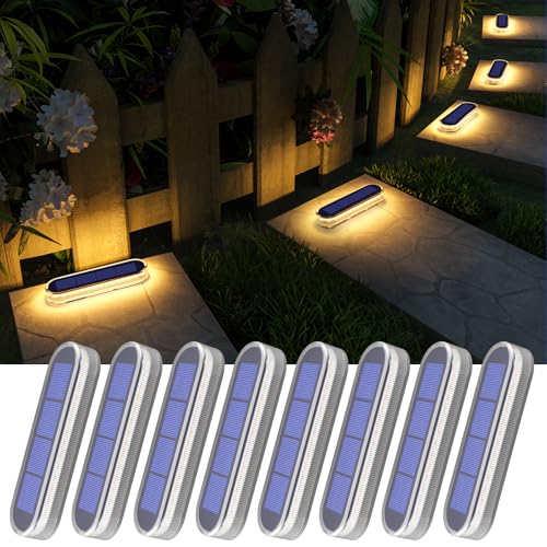 Stick on Solar Deck Step Dock Stair Lights for Outside Solar Powered