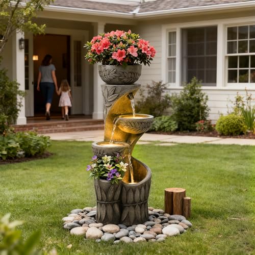 4 Tiered Water Fountain Outdoor Waterfall Fountains