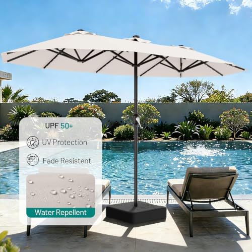 13 FT Patio Umbrella with Solar Lights