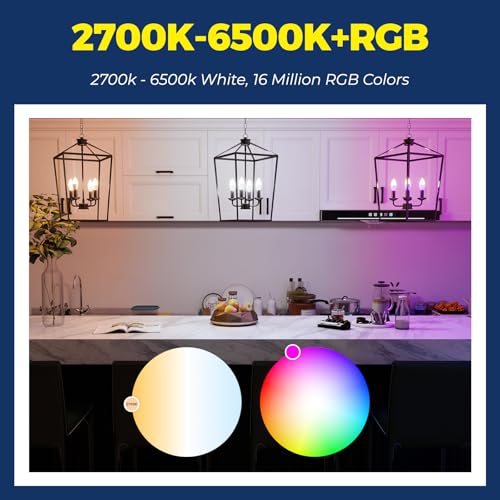 Smart E12 LED Bulbs 60W Work with Alexa (4 Count)