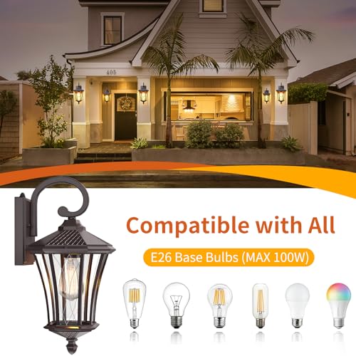 16" Dusk to Dawn Outdoor Light Fixture Wall Mount (2 Count)