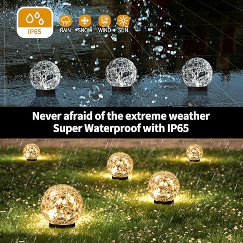 Solar Globe Lights Outdoor Waterproof