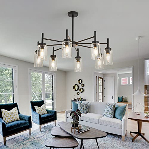 Black 8 Light Large Modern Chandelier