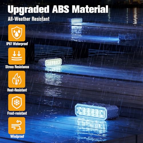 Blue Solar Step Lights for Pool (12 Count)