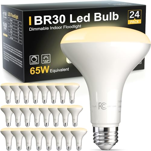 24 Pack BR30 Flood Light Bulb Indoor (24 Count)