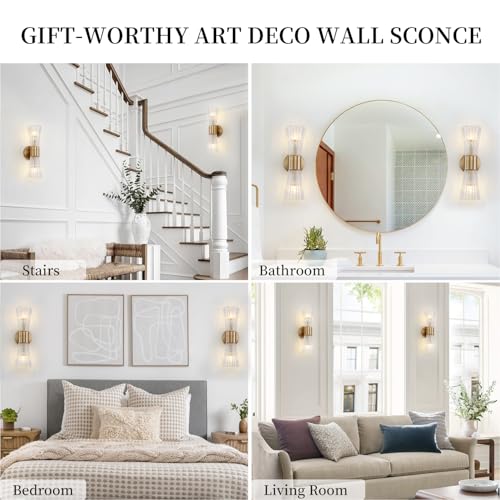 Mid Century Modern Wall Lights with Crystal Glass Shade