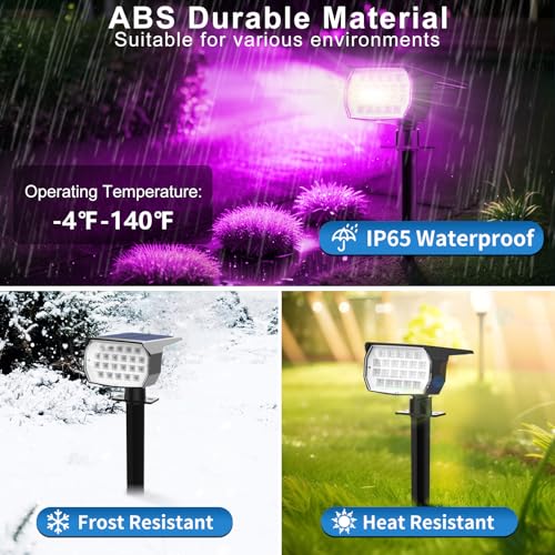 Solar Color Changing Spot Lights Outdoor Waterproof Colored RGB Solar Powered Landscape Lights for Yard 7 Lighting Modes Multicolor Solar Spotlights for Pathway Garden Outside (10 Count)