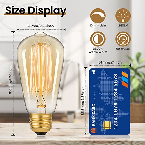 60 Watt Incandescent Edison Light Bulbs (4 Count)