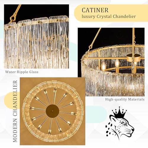Modern 30" Crystal Glass Chandelier 12