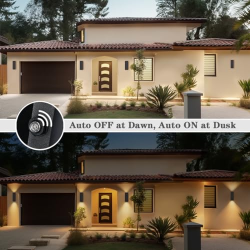 Dusk to Dawn Outdoor Wall Lights Modern Sconce (2 Count)