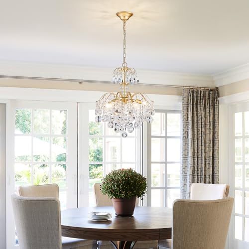 5 Light Crystal Chandelier Pendant Ceiling Light Modern Lighting Fixture for Bedroom Hallway Bar Kitchen Bathroom