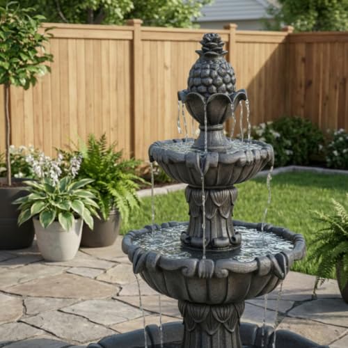 58.3" 3 Tier Outdoor Freestanding Water Fountain