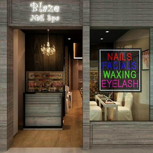 Nails Facials Waxing Eyelash LED Neon Sign
